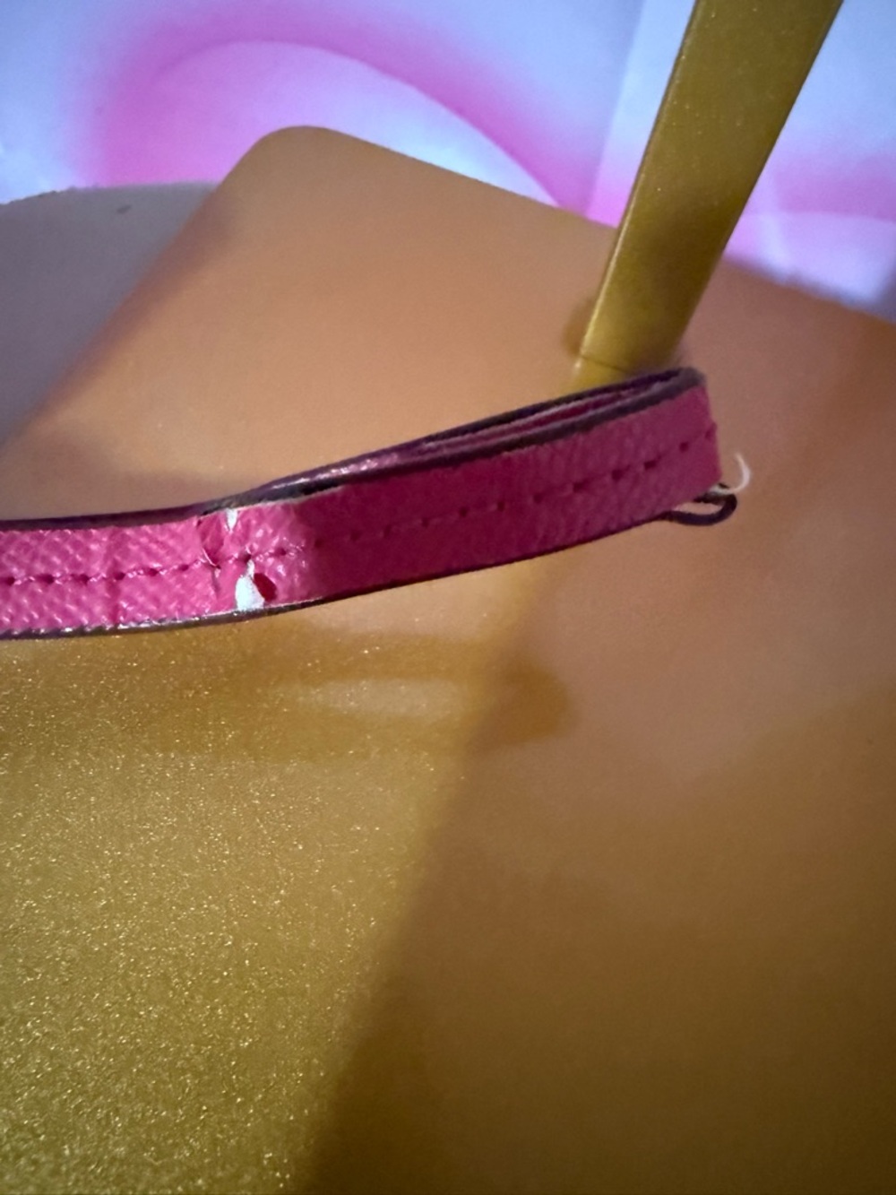Coach Brown Signature Canvas Wristlet with Pink Snap Tab - Picture 8 of 9